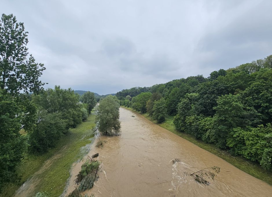 Hochwasser Fils - braune Brühe